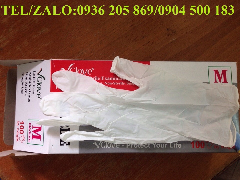 Găng tay y tế không bột NITRIL/CHỊU DẦU màu trắng VGLOVE